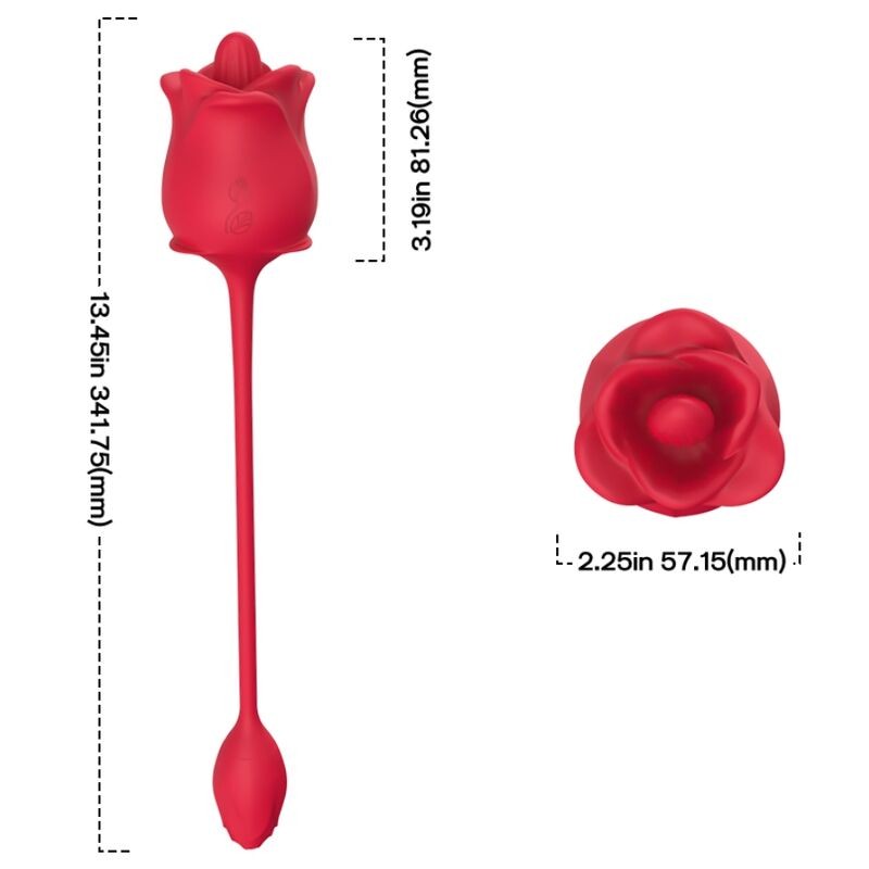 ARMONY - ROSE 2 IN 1 SUCTION STIMULATOR & VIBRATOR 10 MODES WITH RED TAIL ARMONY STIMULATORS - 4