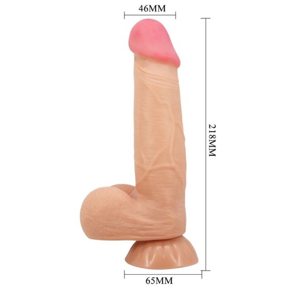 PRETTY LOVE - SLIDING SKIN SERIES REALISTIC DILDO WITH SLIDING SKIN SUCTION CUP FLESH 21.8 CM PRETTY LOVE HIGH GRADE - 4