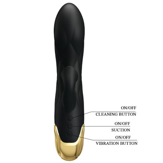 PRETTY LOVE - BLACK RECHARGEABLE GOLD PLATED LUXURY VIBRATOR PRETTY LOVE C-TYPE - 3