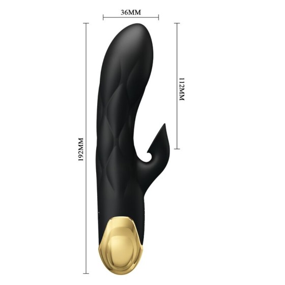 PRETTY LOVE - BLACK RECHARGEABLE GOLD PLATED LUXURY VIBRATOR PRETTY LOVE C-TYPE - 4