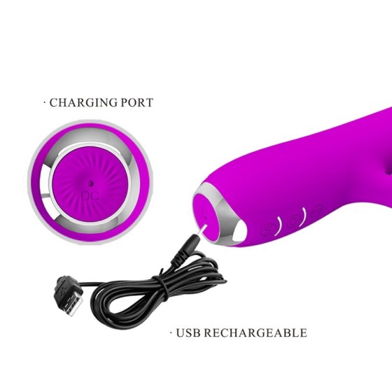 PRETTY LOVE - RACHEL RECHARGEABLE VIBRATOR WITH PURPLE SUCKER PRETTY LOVE C-TYPE - 8