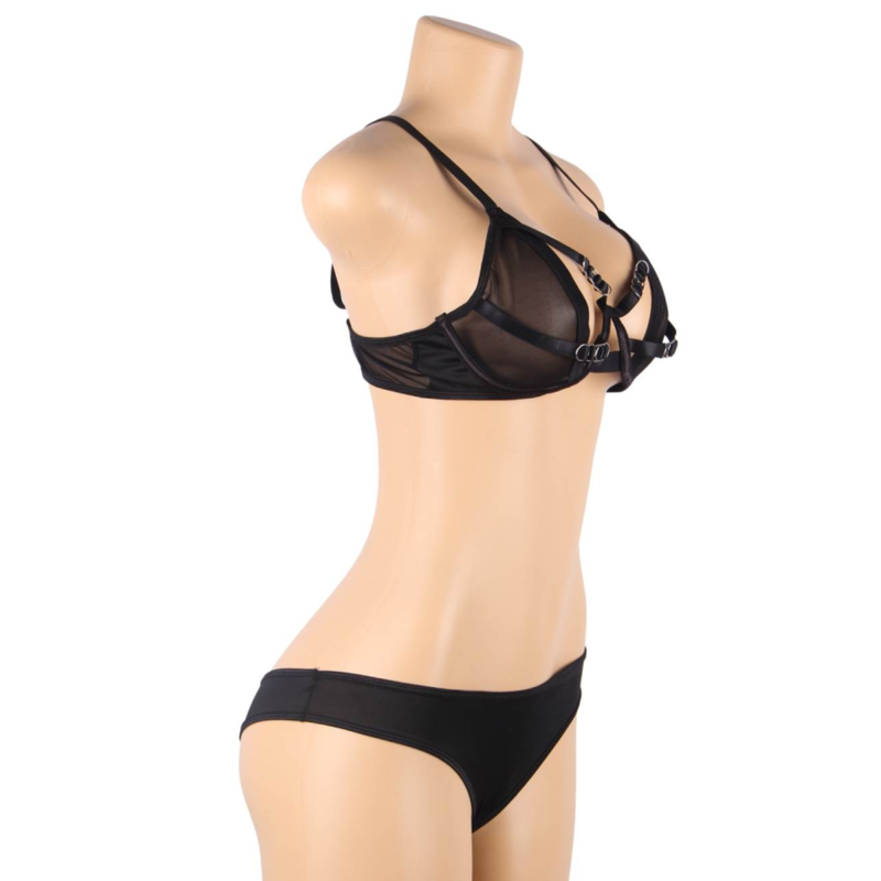 SUBBLIME - TWO PIECE SET OF TRANSPARENCY BRA AND S/M STRIPS SUBBLIME SETS - 7