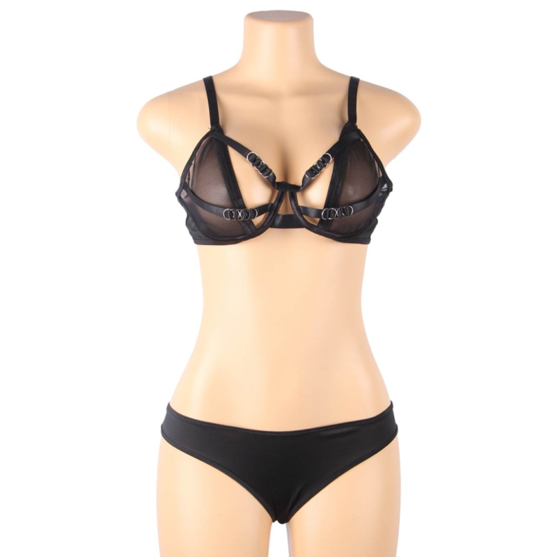SUBBLIME - TWO PIECE SET OF TRANSPARENCY BRA AND S/M STRIPS SUBBLIME SETS - 9
