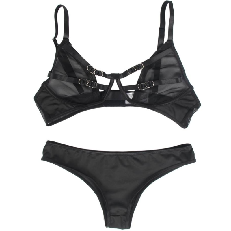 SUBBLIME - TWO PIECE SET OF TRANSPARENCY BRA AND S/M STRIPS SUBBLIME SETS - 11