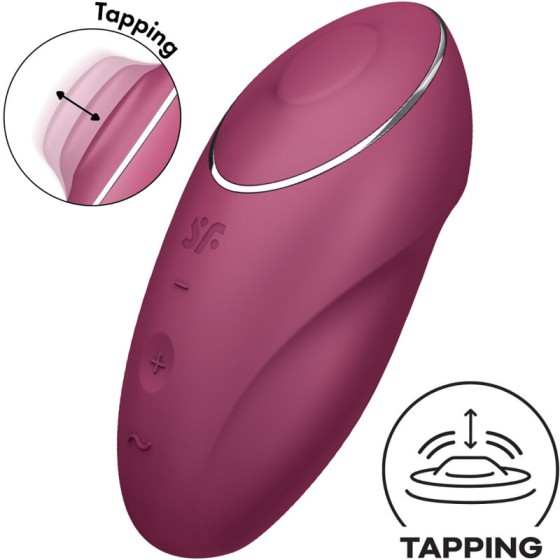 SATISFYER - TAP & CLIMAX 1 LAY-ON VIBRATOR RED SATISFYER LAYONS - 4