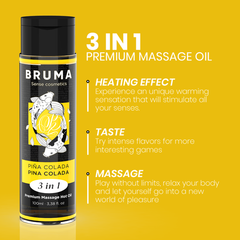 BRUMA - PREMIUM MASSAGE HOT OIL PINA COLADA 3 IN 1 - 100 ML BRUMA - 4