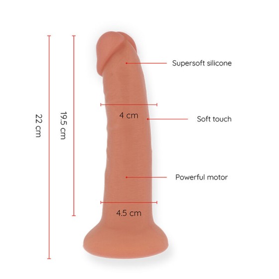 ONINDER - LARGE BOGOTÃ VIBRATOR DILDO 9 SPEEDS NATURAL 22 CM -O- 4.5 CM - FREE APP ONINDER - 4