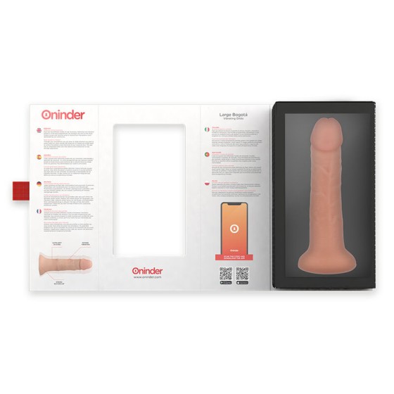 ONINDER - LARGE BOGOTÃ VIBRATOR DILDO 9 SPEEDS NATURAL 22 CM -O- 4.5 CM - FREE APP ONINDER - 7