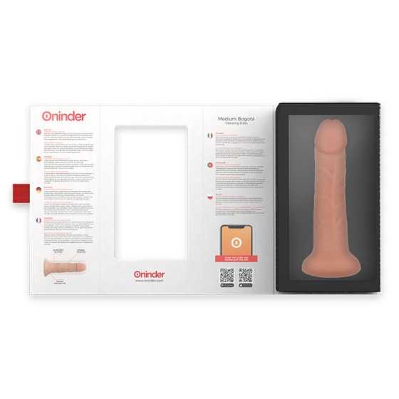 ONINDER - MEDIUM BOGOTÃ VIBRATOR DILDO 9 SPEEDS NATURAL 20 CM -O- 4.2 CM - FREE APP ONINDER - 6