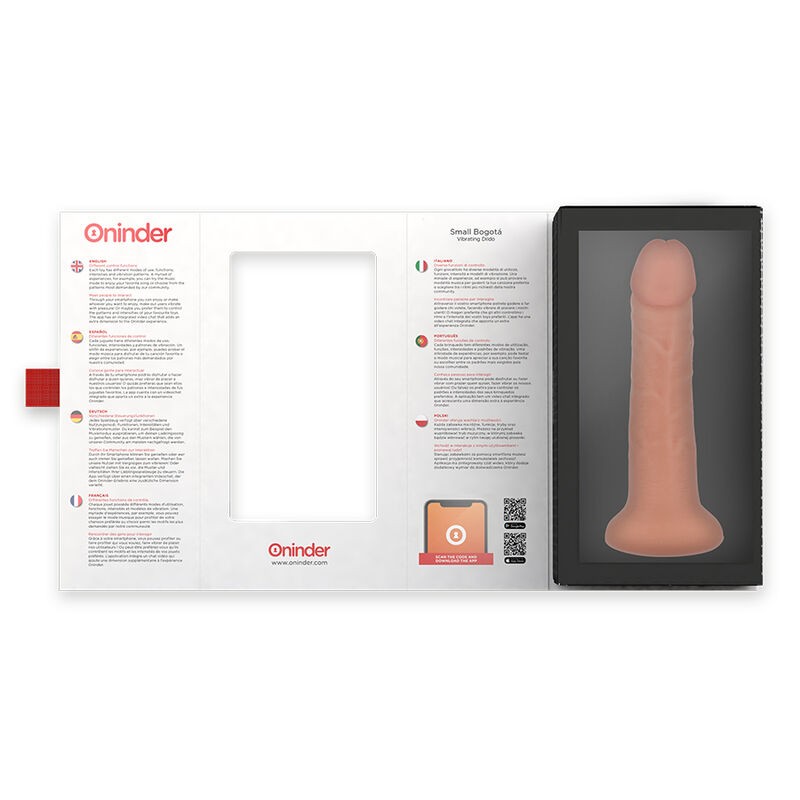 ONINDER - SMALL BOGOTÃ VIBRATOR DILDO 9 SPEEDS NATURAL 17.5 CM -O- 4 CM - FREE APP ONINDER - 5