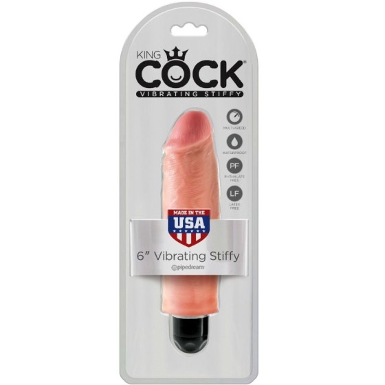 KING COCK - 15.24 CM VIBRATING STIFFY FLESH KING COCK - 3