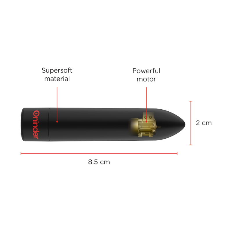 ONINDER - BERLIN BULLET VIBRATOR BLACK 9 MODES 8.5 X 2 CM - FREE APP ONINDER - 5