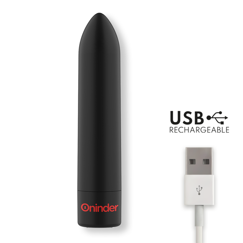 ONINDER - BERLIN BULLET VIBRATOR BLACK 9 MODES 8.5 X 2 CM - FREE APP ONINDER - 8