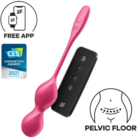 SATISFYER - LOVE BIRDS 2 VIBRATING KEGEL BALLS + FREE APP SATISFYER BALLS - 1