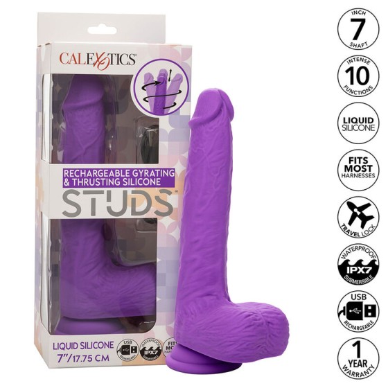 CALEXOTICS - STUDS RECHARGEABLE AND ROTATING VIBRATOR 10 VIBRATIONS PURPLE CALEXOTICS - 1