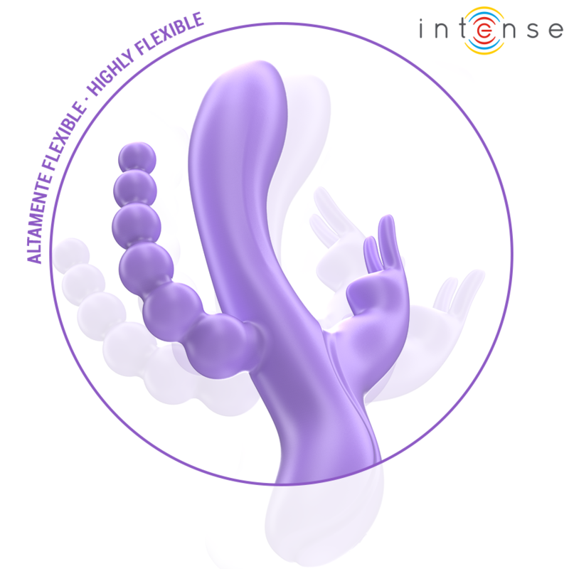 INTENSE - MIKO TRIPLE VIBRATOR RABBIT & STIMULATOR & ANAL 7 VIBRATIONS PURPLE INTENSE FUN - 3