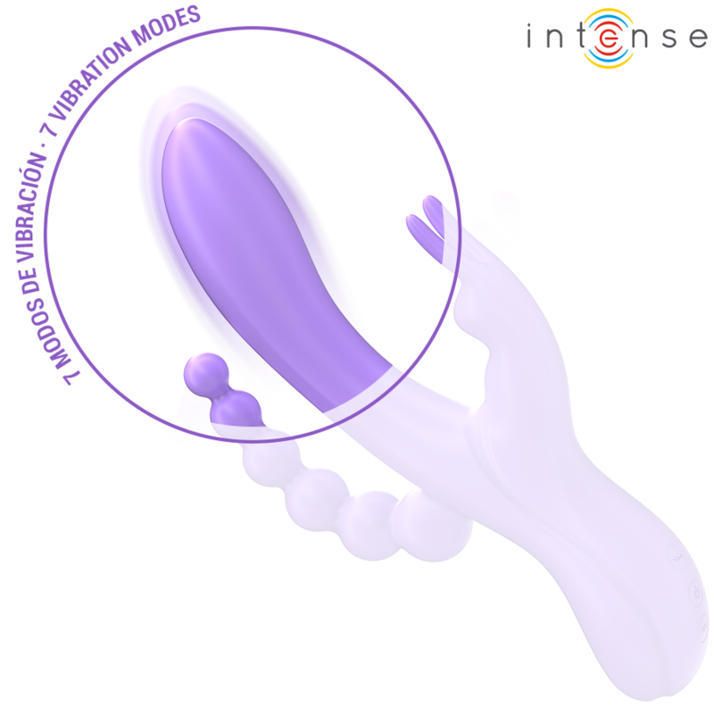 INTENSE - MIKO TRIPLE VIBRATOR RABBIT & STIMULATOR & ANAL 7 VIBRATIONS PURPLE INTENSE FUN - 4