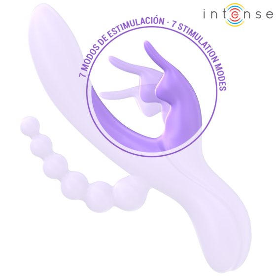 INTENSE - MIKO TRIPLE VIBRATOR RABBIT & STIMULATOR & ANAL 7 VIBRATIONS PURPLE INTENSE FUN - 5