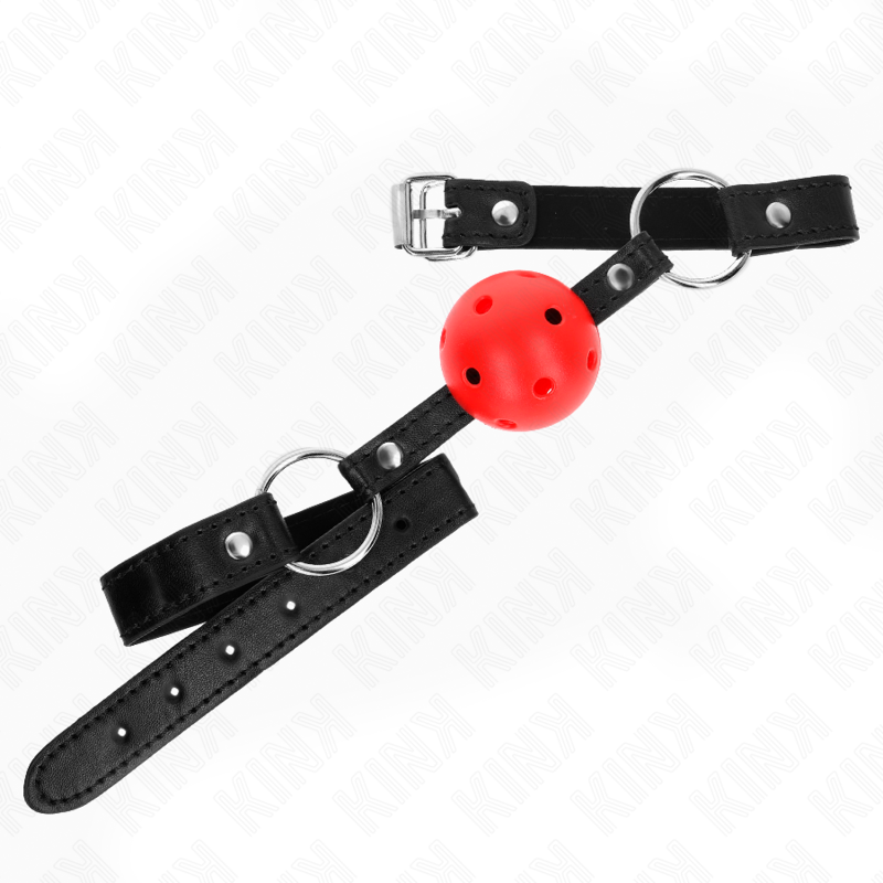 KINK - HOLLOW HARD RED BALL 4.5 CM GAG MODEL 1 63.5 X 2 CM KINK COLLAR & GAG - 2