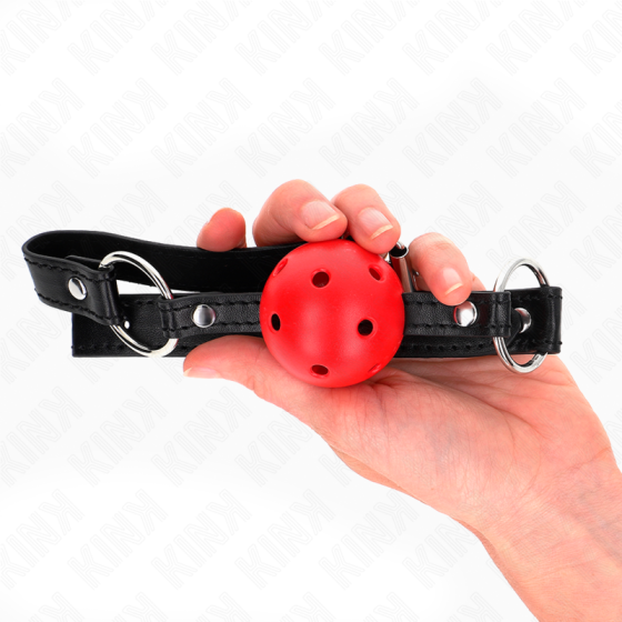 KINK - HOLLOW HARD RED BALL 4.5 CM GAG MODEL 1 63.5 X 2 CM KINK COLLAR & GAG - 3