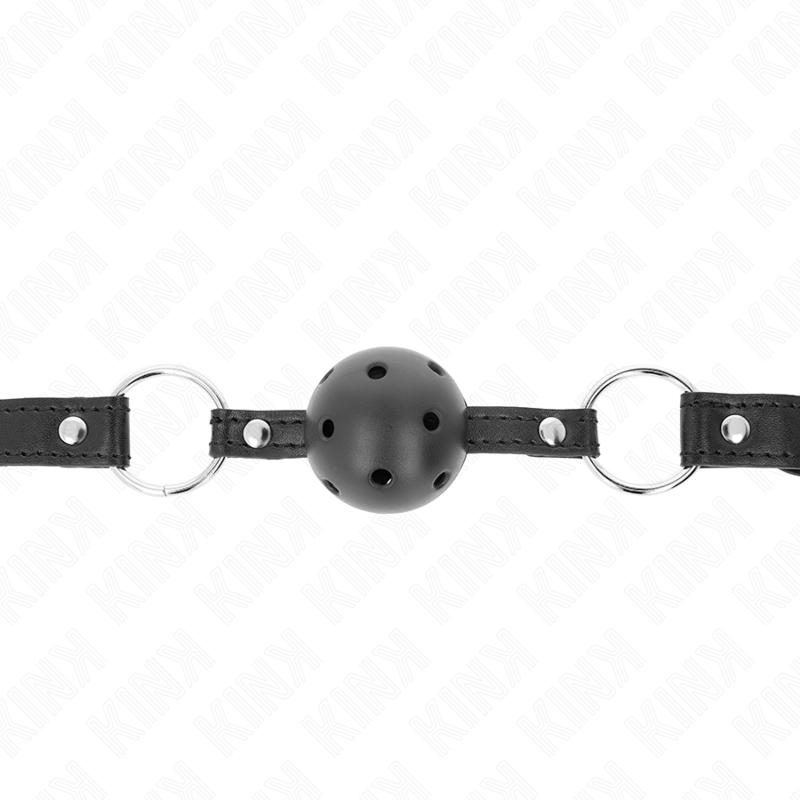 KINK - HOLLOW HARD BLACK BALL 4.5 CM GAG MODEL 1 63.5 X 2 CM KINK COLLAR & GAG - 3