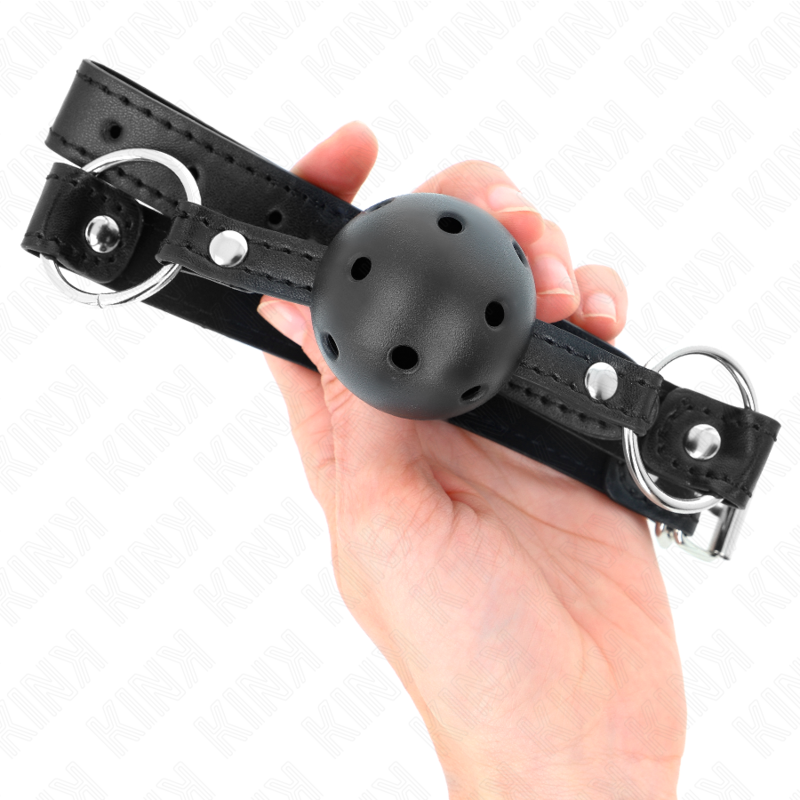 KINK - HOLLOW HARD BLACK BALL 4.5 CM GAG MODEL 1 63.5 X 2 CM KINK COLLAR & GAG - 4