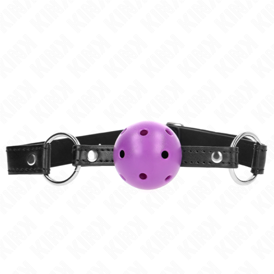 KINK - HOLLOW HARD PURPLE BALL 4.5 CM GAG 63.5 X 2 CM KINK COLLAR & GAG - 1