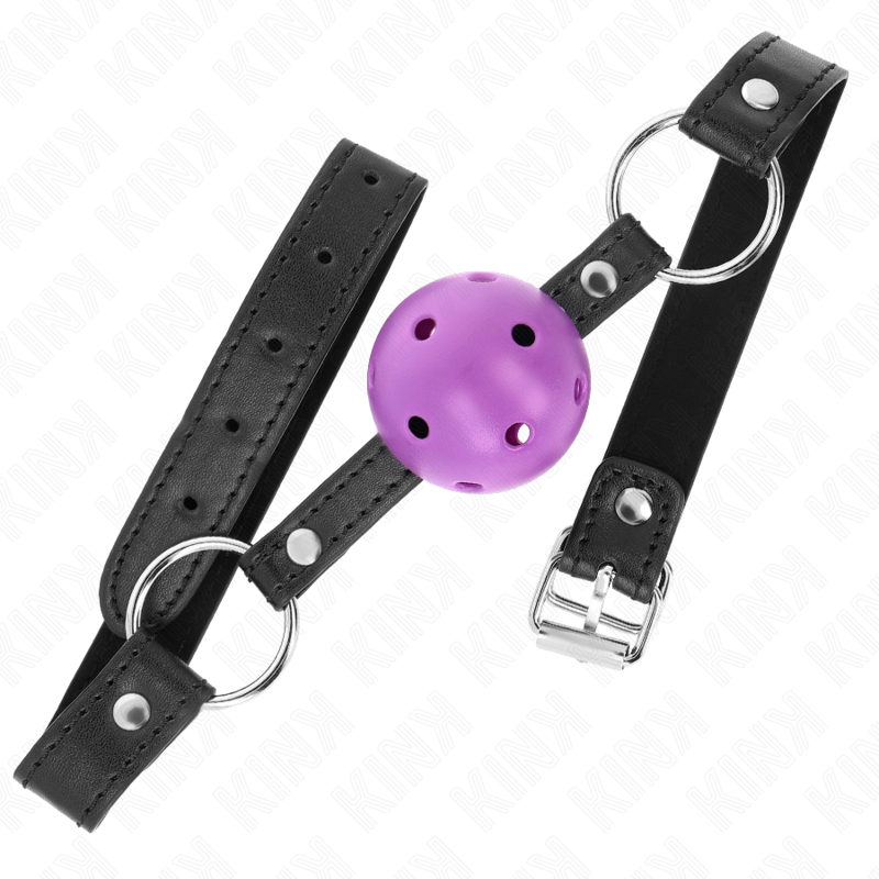 KINK - HOLLOW HARD PURPLE BALL 4.5 CM GAG 63.5 X 2 CM KINK COLLAR & GAG - 2