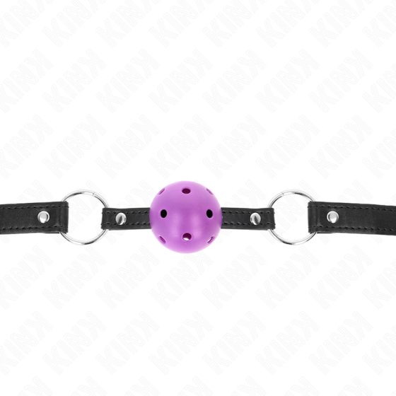 KINK - HOLLOW HARD PURPLE BALL 4.5 CM GAG 63.5 X 2 CM KINK COLLAR & GAG - 3