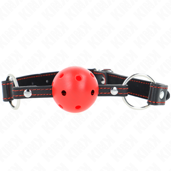 KINK - HOLLOW HARD RED BALL GAG MODEL 2 65 x 2.5 CM KINK COLLAR & GAG - 1