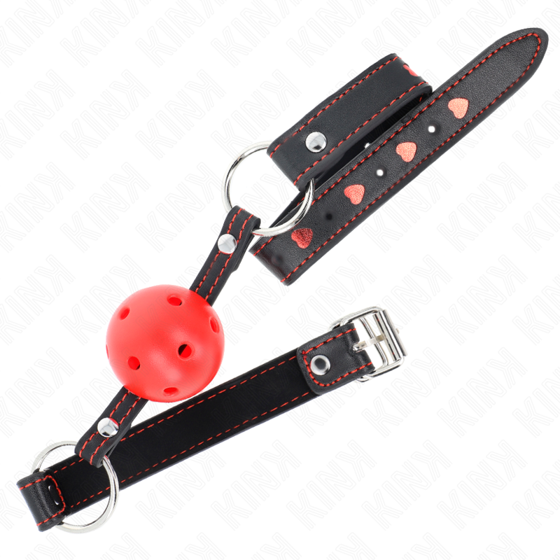 KINK - HOLLOW HARD RED BALL GAG MODEL 2 65 x 2.5 CM KINK COLLAR & GAG - 2