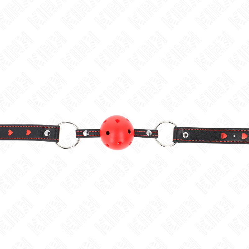 KINK - HOLLOW HARD RED BALL GAG MODEL 2 65 x 2.5 CM KINK COLLAR & GAG - 3