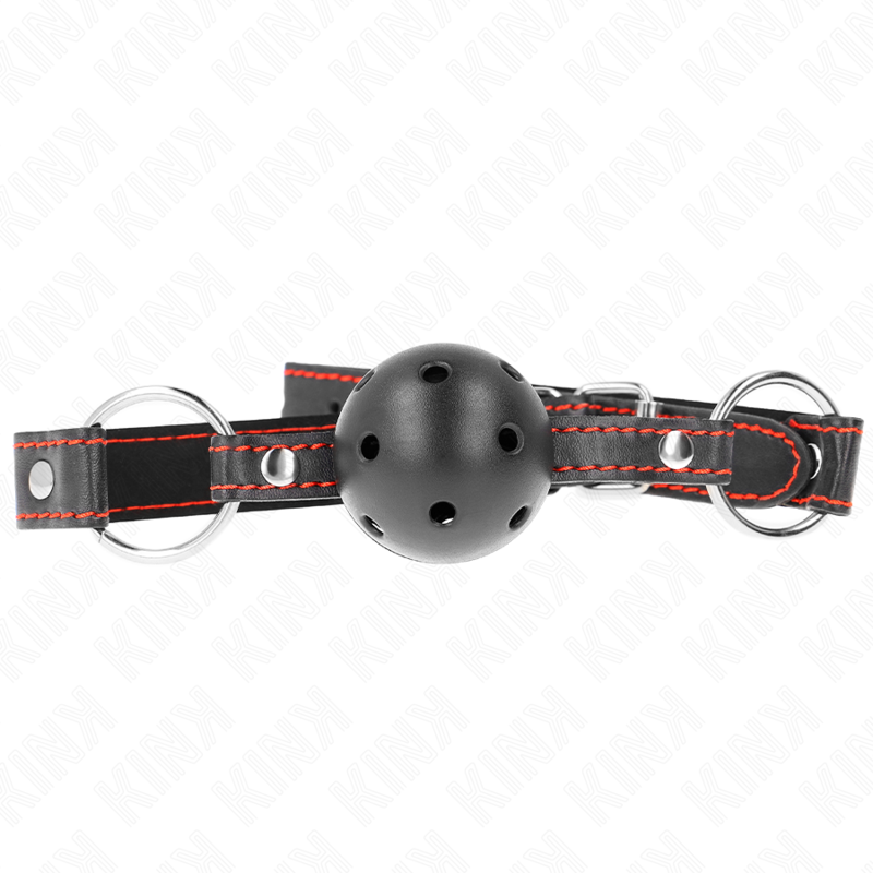 KINK - HOLLOW HARD BLACK BALL GAG MODEL 2 65 x 2.5 CM KINK COLLAR & GAG - 1