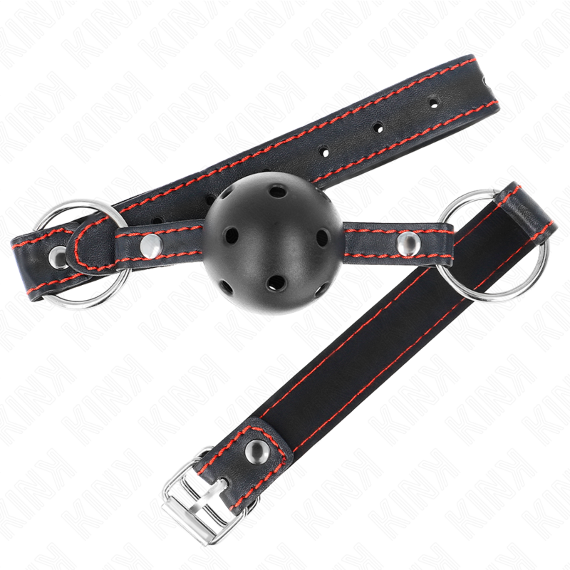 KINK - HOLLOW HARD BLACK BALL GAG MODEL 2 65 x 2.5 CM KINK COLLAR & GAG - 2