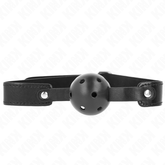 KINK - BLACK BREATHABLE BALL 4.5 CM GAG 65 x 2.5 CM KINK COLLAR & GAG - 1