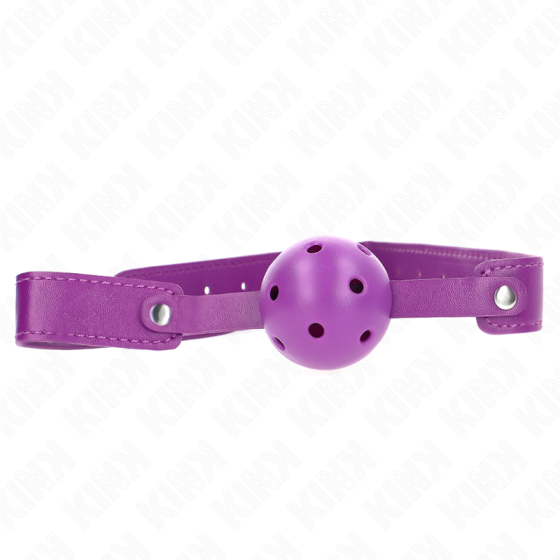 KINK - PURPLE BREATHABLE BALL 4.5 CMGAG 65 x 2.5 CM KINK COLLAR & GAG - 1