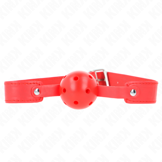 KINK - RED BREATHABLE BALL 4.5 CM GAG 65 x 2.5 CM KINK COLLAR & GAG - 1