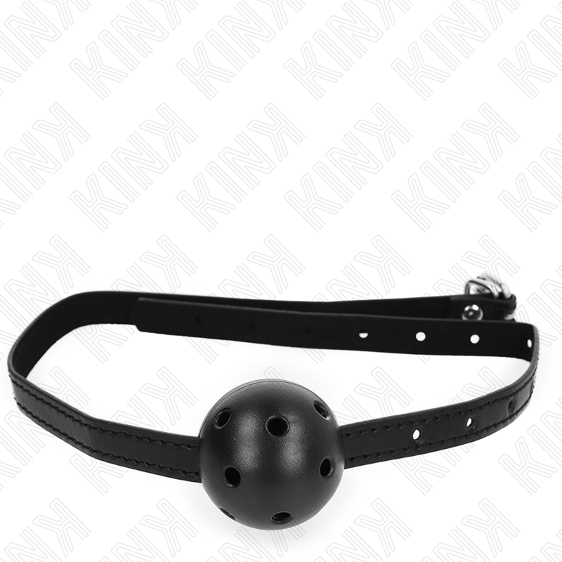 KINK - SIMPLICITY BLACK BREATHABLE BALL 4.5 CM GAG 62 x 1.5 CM KINK COLLAR & GAG - 3