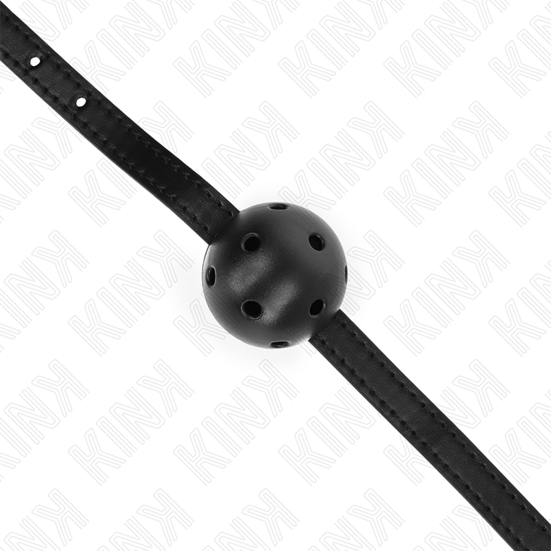 KINK - SIMPLICITY BLACK BREATHABLE BALL 4.5 CM GAG 62 x 1.5 CM KINK COLLAR & GAG - 4