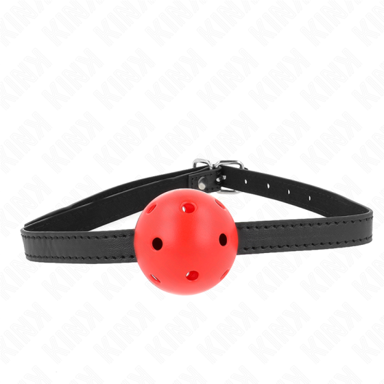 KINK - SIMPLICITY RED BREATHABLE 4.5 CM BALL GAG 62 x 1.5 CM KINK COLLAR & GAG - 1