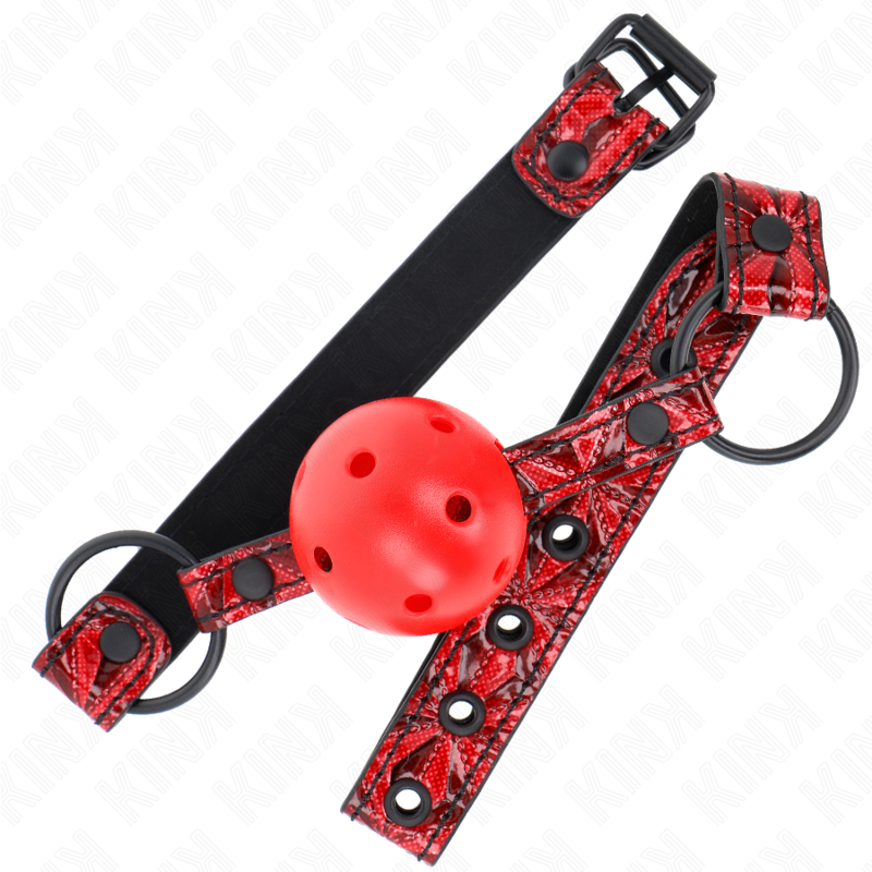 KINK - DIAMOND PATTERN BALL 4.5 CM GAG MODEL 1 64.5 CM ADJUSTABLE 42-60 CM KINK COLLAR & GAG - 2