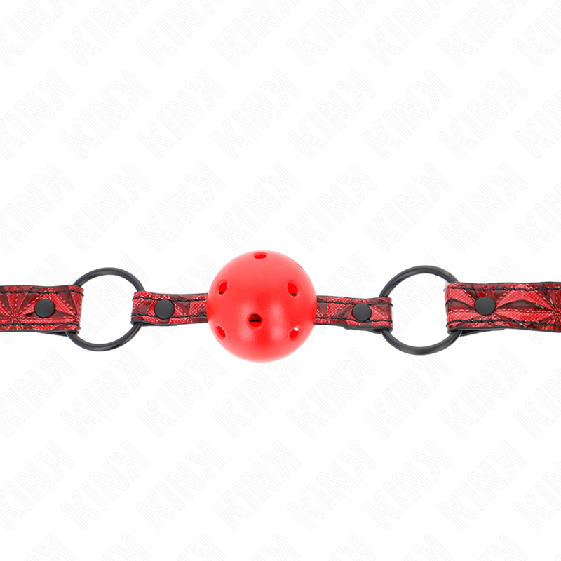 KINK - DIAMOND PATTERN BALL 4.5 CM GAG MODEL 1 64.5 CM ADJUSTABLE 42-60 CM KINK COLLAR & GAG - 3