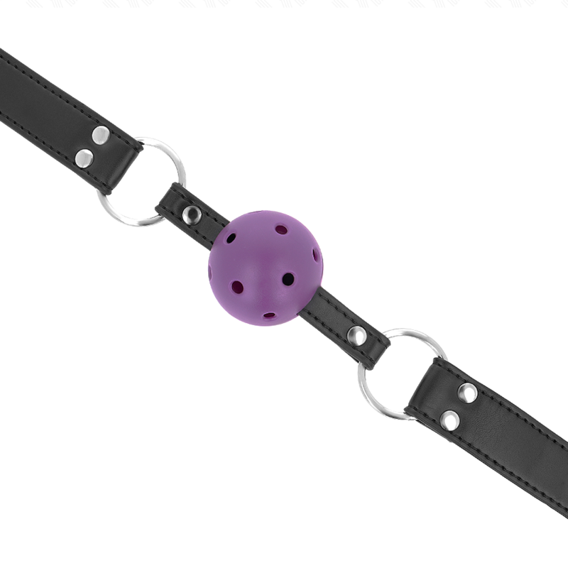 KINK - BREATHABLE BALL 4 CM GAG WITH DOUBLE RIVET PURPLE 62.5 x 2.5 CM ADJUSTABLE 42-58 CM KINK COLLAR & GAG - 4