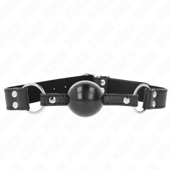 KINK - SOFT AND SOLID BALL 4 CM GAG WITH LEATHERETTE STRAP 62 x 2.5 CM ADJUSTABLE 42-58 CM KINK COLLAR & GAG - 1