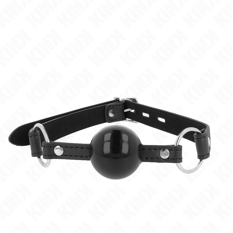 KINK - TPE BALL 4 CM GAG WITH BLACK LOCK 60 x 2 CM KINK COLLAR & GAG - 1