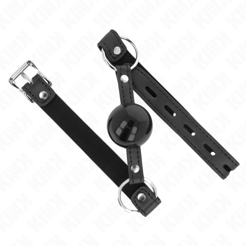 KINK - TPE BALL 4 CM GAG WITH BLACK LOCK 60 x 2 CM KINK COLLAR & GAG - 2