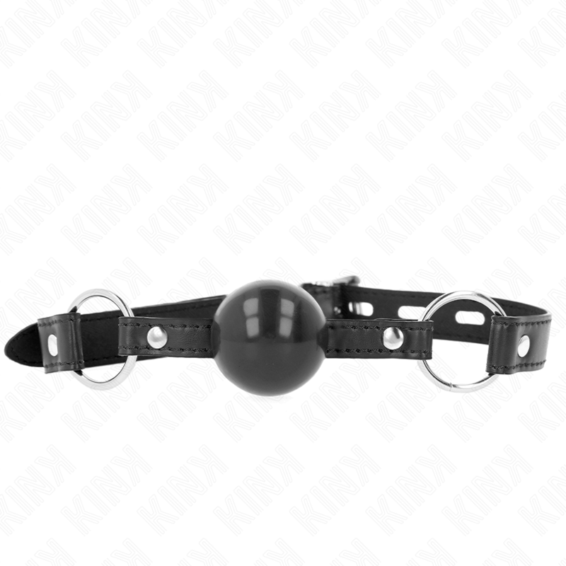 KINK - BLACK TPE BALL 4 CM GAG 60 x 2 CM KINK COLLAR & GAG - 1