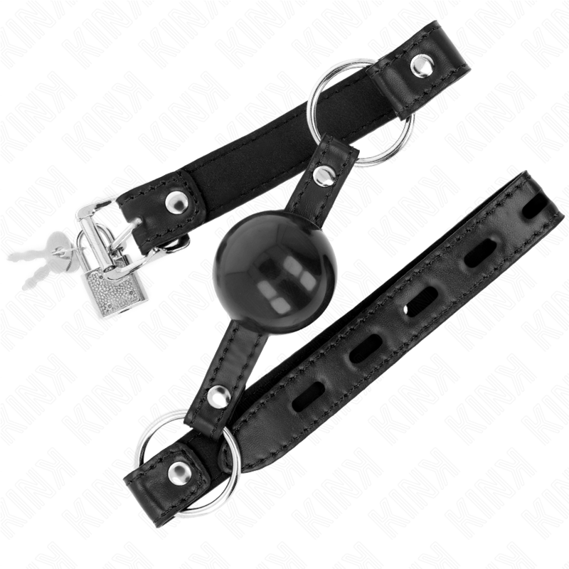 KINK - BLACK TPE BALL 4 CM GAG 60 x 2 CM KINK COLLAR & GAG - 2