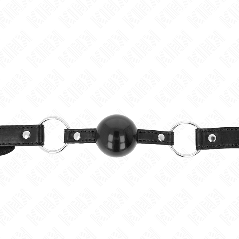 KINK - BLACK TPE BALL 4 CM GAG 60 x 2 CM KINK COLLAR & GAG - 3