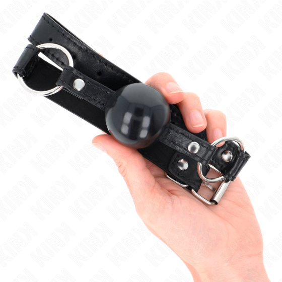 KINK - BLACK TPE BALL 4 CM GAG 60 x 2 CM KINK COLLAR & GAG - 4